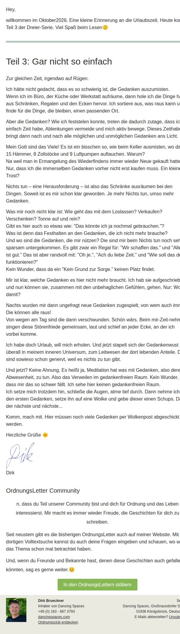 Dein OrdnungsLetter im Oktober