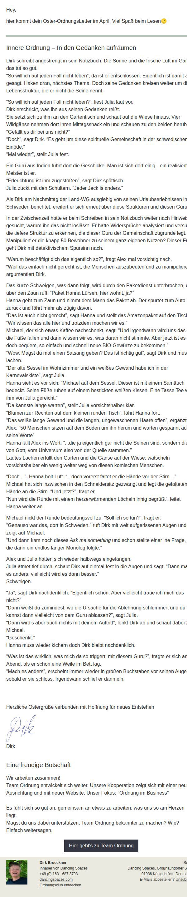 Dein OrdnungsLetter im Apr25