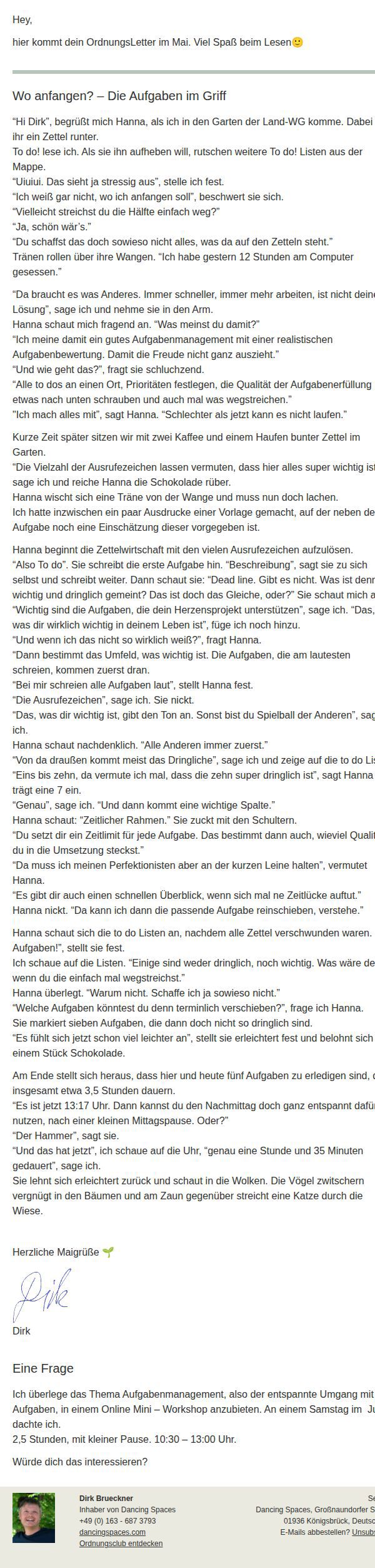Dein OrdnungsLetter im Mai25