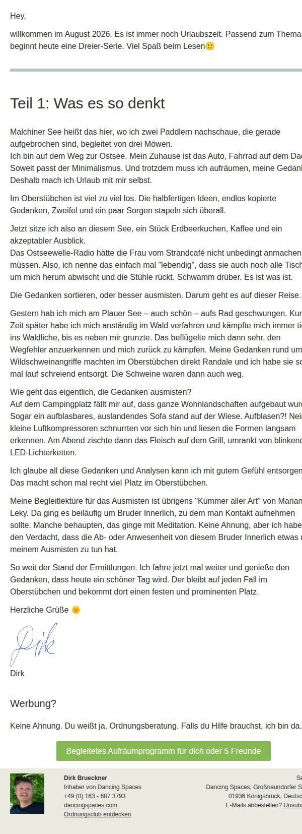 Dein OrdnungsLetter im August