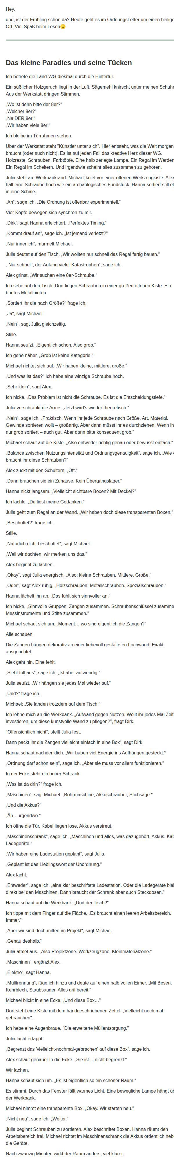 Dein OrdnungsLetter im März