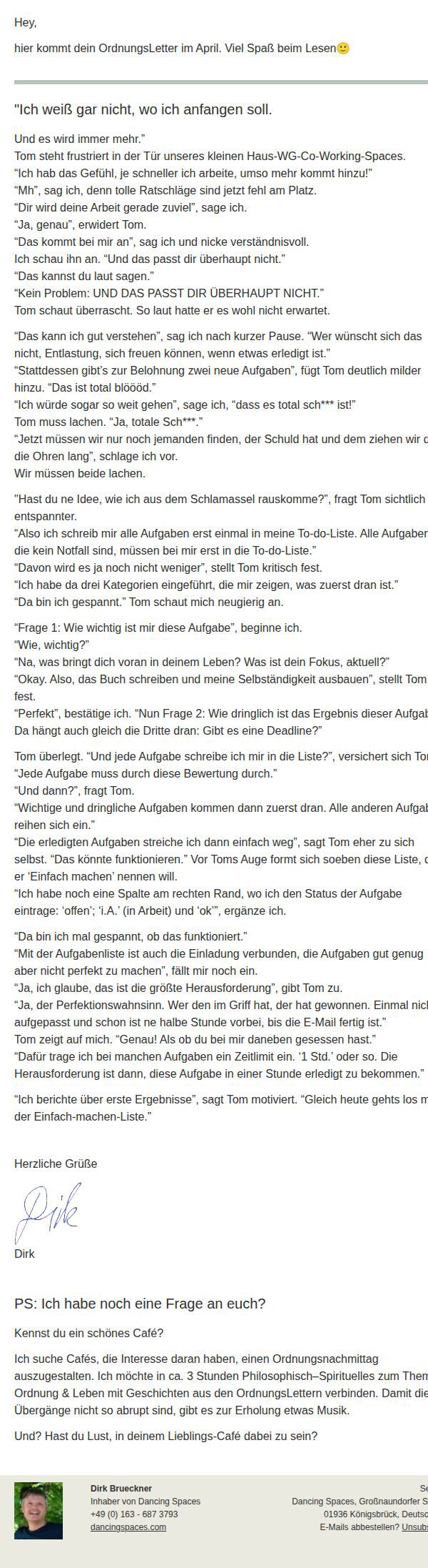 Dein OrdnungsLetter im April