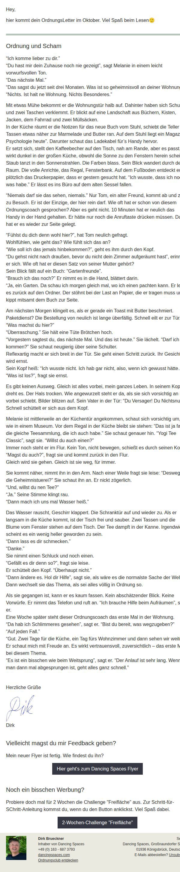 Dein OrdnungsLetter im Oktober
