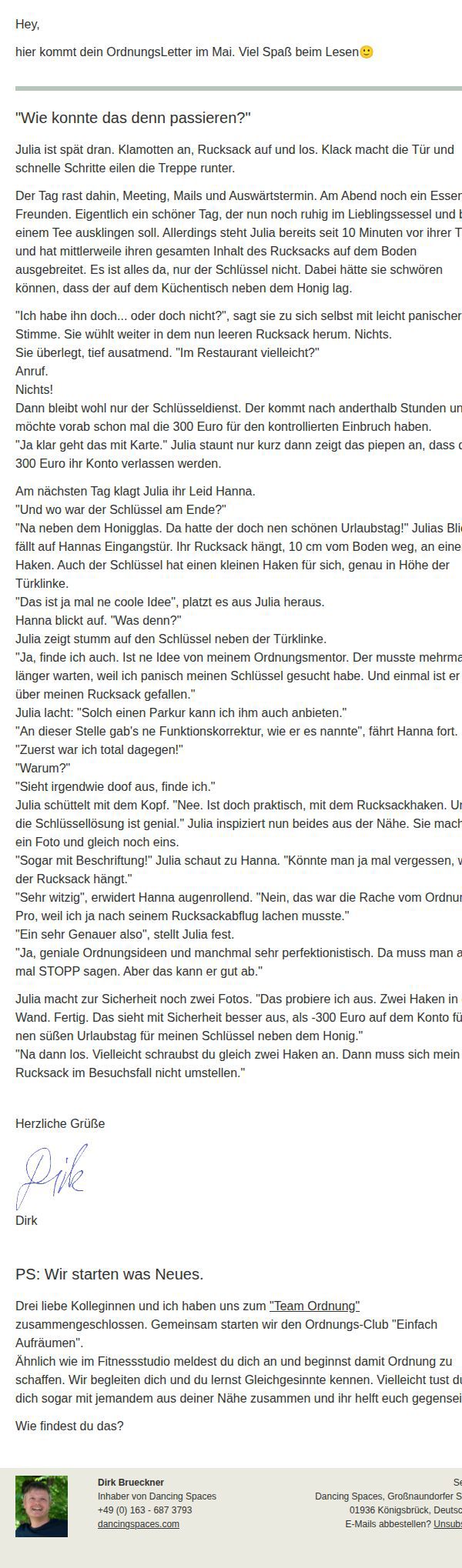 Dein OrdnungsLetter im Mai