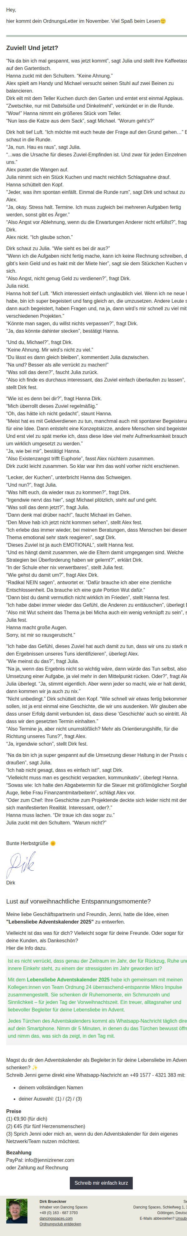 Dein OrdnungsLetter im Nov25