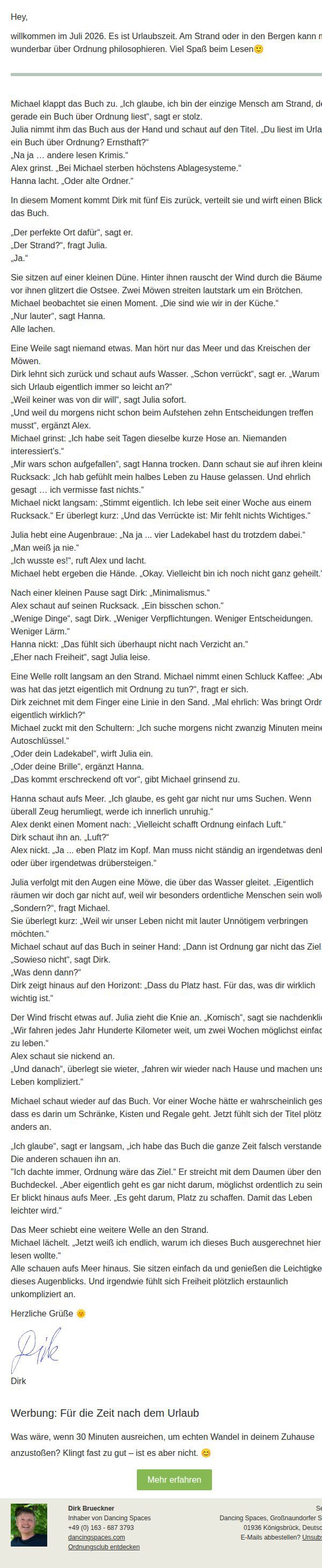 Dein OrdnungsLetter im Juli